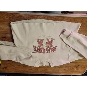 Retro Y2K Looney Tunes Ball State Cut Off Sweater Juniors Ladies Cropped